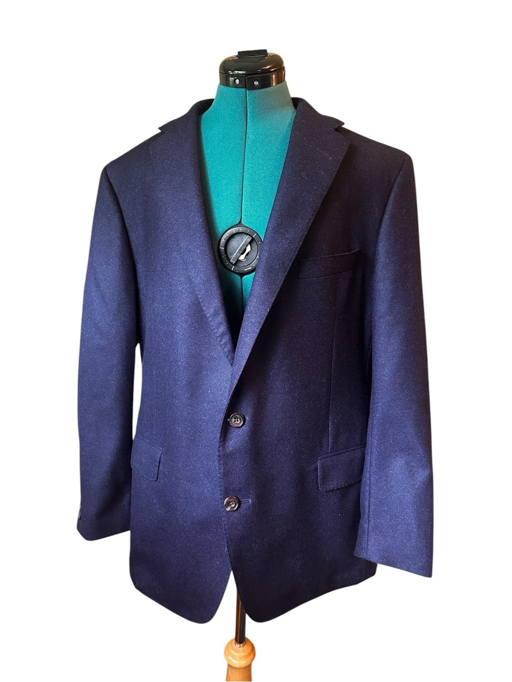 Samuelsohn Sport Coat Mens 44R Blue Super 100s Wool 2 Button Notch Lapel